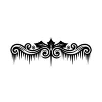 Winter Ornament Abstract Black and White Icicle Swirls vector