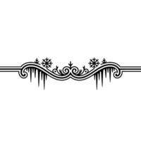 Elegant Winter Border Snowflakes, Icicles, Scrollwork vector