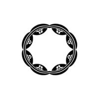 Elegant Black Floral Frame on White Background, Decorative Border vector