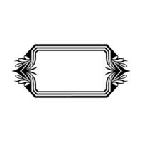 Decorative Frame with Floral Accents, Elegant , Label vector