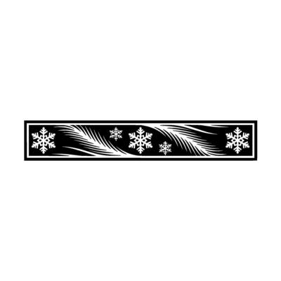 Winter Snowflake Border Elegant Black White