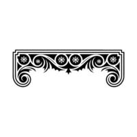 Elegant Winter Scroll , Decorative Black and White Border vector