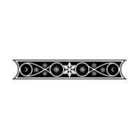 Elegant Winter Border with Snowflakes and Crescent Moons vector
