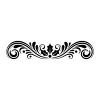 Elegant Black Floral Swirls Border with Holly for Element vector