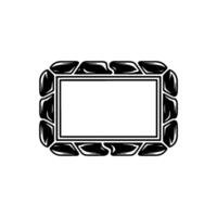 Stone Frame Illustration Minimalist Black White for Text Box vector