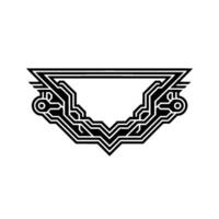 Abstract Circuit Frame in Minimalist Black White vector