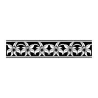 Elegant Lily Border Black and White Floral Pattern vector