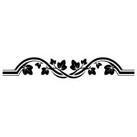 Elegant Black Ivy Border on White Element vector