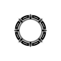 Minimalist Black White Circular Frame , Art Deco Style vector