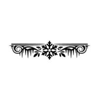 Elegant Winter Border Snowflake, Icicles, and Floral Elements vector