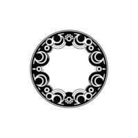 Deco Circle Frame with Geometric Pattern - Decorative Element vector