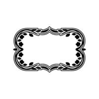 Elegant Floral Frame, Black and White on Soft Gray Background vector