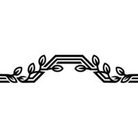 Minimalist Floral Archway with Black Lines and Pink Leaves vector