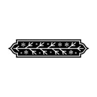 Elegant Winter Snowflake Border on White, Minimalist vector