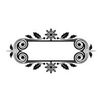 Elegant Christmas Frame with Snowflakes and Holly vector