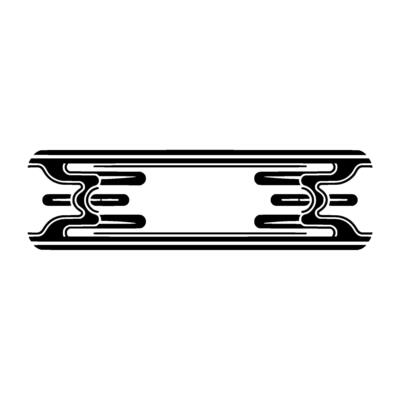 Abstract Black White Horizontal Decorative Element