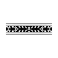 Black and White Leaf Pattern Border, Illustration for Elements vector