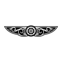 Steampunk Gear Swirls Decorative Element, Minimalist vector