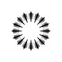 Circular Abstract - Black Ink on White, Mandala vector