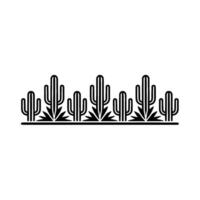 Minimalist Desert Cactus Line Art Border vector