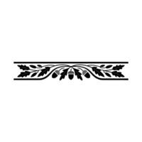 Elegant Oak Leaf and Acorn Border , Decorative Vintage Style vector