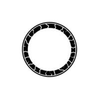 Abstract Circle Frame with Cracks - Minimalist, Modern vector