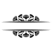 Minimalist Floral Divider with Negative Space vector
