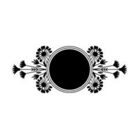Floral Frame Minimalist Circle Botanical Elements vector