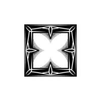 Geometric Cross in Black and White, Elegant Minimalist vector
