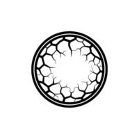 Black Circle Cracks on White Abstract Grunge Texture vector