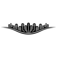 Minimalist Cactus Line Art - Southwest Element vector