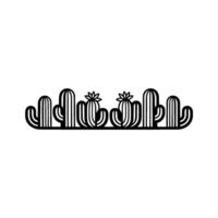 Stylized Cactus Border Minimalist Desert Element vector