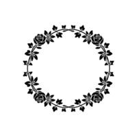 Elegant Black Rose Wreath on Neutral Background vector