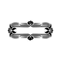 Elegant Floral Frame in Black and White Classic Element vector