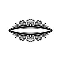 Floral Frame with Oval Center, Minimalist Elegant vector