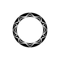 Geometric Circular Abstract Black and White Illustration vector