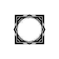 Geometric Art Deco Frame with Concentric Circles, Minimalist vector