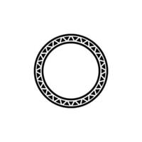 Geometric Circle Ornament with Triangle Pattern - Minimalist vector