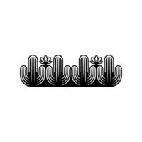 Minimalist Desert Cactus Illustration Black and White Line Art vector