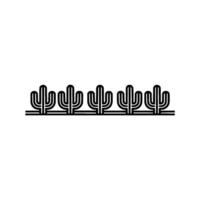 Retro Desert Cactus Line Art, Minimalist on White vector