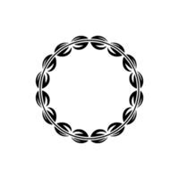 Elegant Minimalist Circle Frame Illustration in Black and White vector