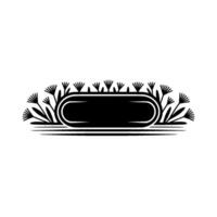 Minimalist Floral Emblem with Text Space - Black White vector