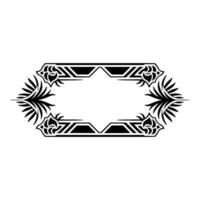Ornate Black and White Geometric Frame vector