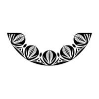 Abstract Black and White Floral Semicircle vector