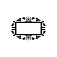 Elegant Floral Frame with Blank Space for Text, Black and White, Flower vector