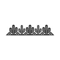 Minimalist Desert Cactus Border Geometric Line Art vector
