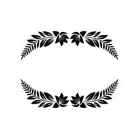Elegant Floral Frame with Ferns Minimalist Black White vector