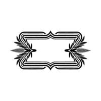 Elegant Black White Frame with Foliage vector