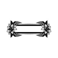 Elegant Floral Frame in Black and White, Lily vector