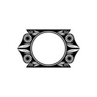 Geometric Art Deco Frame with Floral Elements on Light Background vector